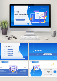Blue background PowerPoint Template 001