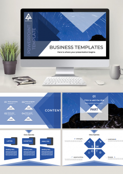 Business Report Blue Style PowerPoint Template
