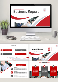 Business Report Red Style PowerPoint Template