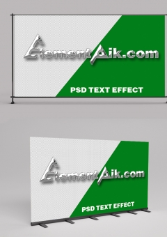 3D Text Effect Metal Tarpaulin 2406005