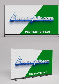 3D Text Effect White Text With Blue Border 2406007