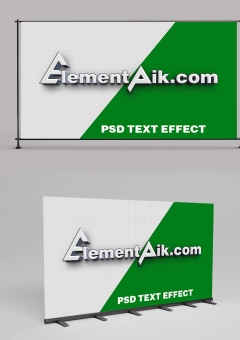 3D Text Effect White Text With Gray Border 2406008