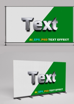 3D Thick Tarpaulin Metal Text Effect 2406009
