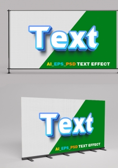 Blue White Plastic 3D Text Effect 2406014