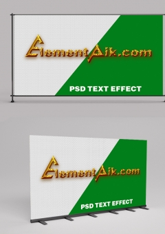Dark Background Gold Metallic 3D Text Effect 2406019