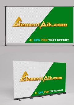 Golden Text Effect 3D Correction Template 2406034