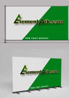Green Gold 3D Text Effect Template 2406036