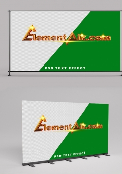 Metallic Gold Text Effect 3D Template 2406039
