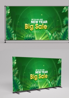 New Year Bigsale Green Background 2406017