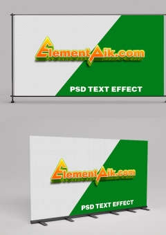 Orange And Green Combination 3D Text Effect 2406042