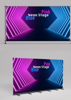 Pink Blue Neon Stage Path Floor 2406019
