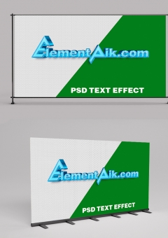 Sky Blue Metallic 3D Text Effect 2406045
