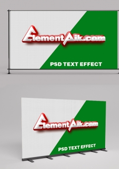 White Text With Red Background 3D Text Effect 2406052