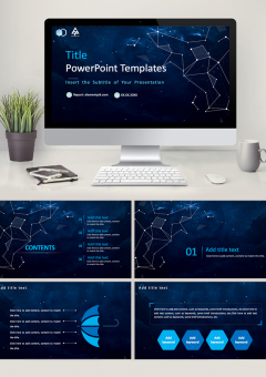 Technology Blue Background PowerPoint Template