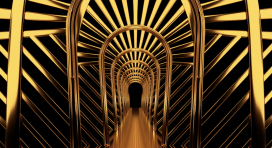 Art Tunnel Loop Gold Background - 010424005