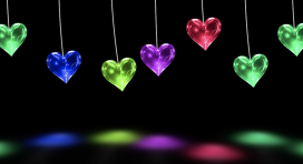 Hanging Hearts Romantic Animation Background Trái tim - 090324005