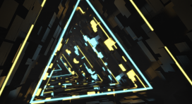 Running In Neon Light Tunnel 3D - 270324006