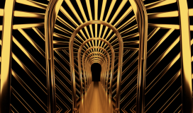 Art Tunnel Loop Gold Background - 010424005