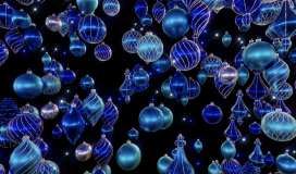 Christmas Baubles Blue - 3D Rotation