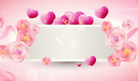 Flower And Heart Wedding Background 040724030