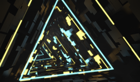 Running In Neon Light Tunnel 3D - 270324006