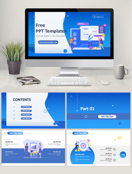 Blue background PowerPoint Template 001