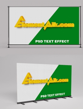 Bright Yellow 3D Text Effect