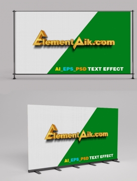 Effect Text 3D Gold Diamond Template