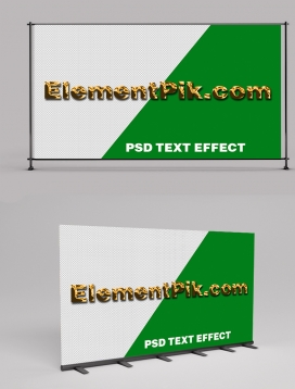 Gold Metallic 3D Text Effect