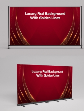 Luxury Red Background With Golden Lines Halftone