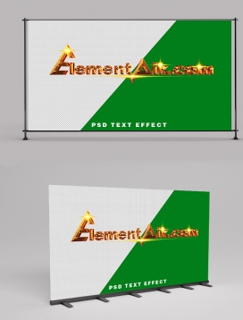 Metallic Gold Text Effect 3D Template
