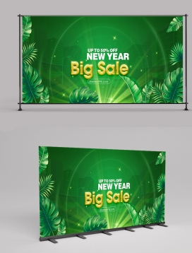 New Year Bigsale Green Background