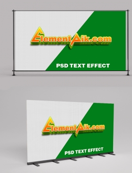 Orange And Green Combination 3D Text Effect