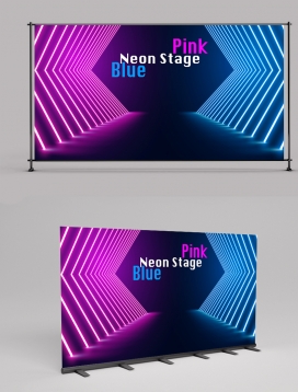 Pink Blue Neon Stage Path Floor