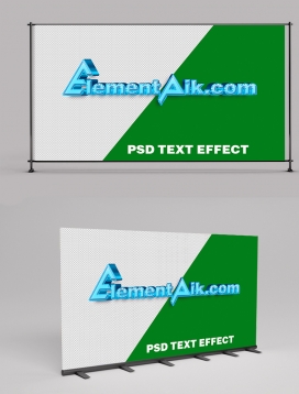 Sky Blue Metallic 3D Text Effect