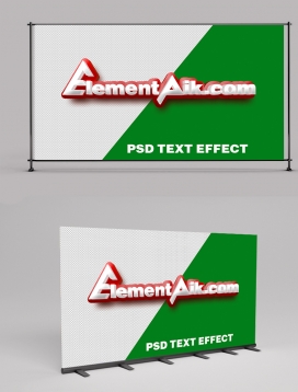 White Text With Red Background 3D Text Effect