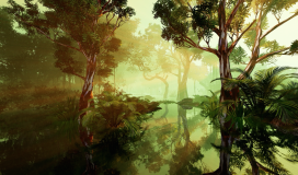 3D Forest Scene With Diffused Light Effects Loop 010724005