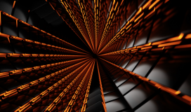 Black Orange Glowing Cyber Tunnel Background 020724010