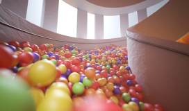 Colorful Balls Falling Down Contemporary 030724004