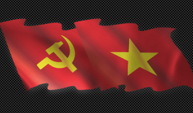 Communist Party Flags And National Flags Of Vietnam