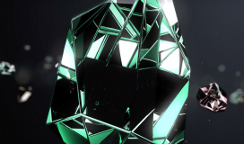 Particle Big Green Diamond Animation Background Effects 070724014