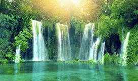 Sunshine Waterfalls Photography Video Background 100724011