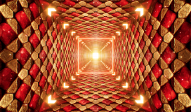 Golden Red Glitter Tunnel Background Effect 050724026