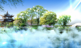 Lotus Pond Gazebo Video Background 060724023