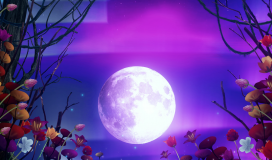 Mesmerizing Background With Flower And Moon 060724028