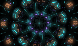 Rotating Glowing Neon Geometry 090724015