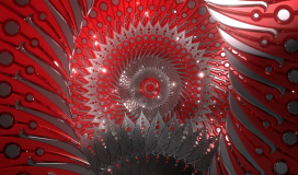 Silver Metal Pattern On Red Background 090724024