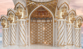 The white Castle With Golden Border Of Paradise 100724025