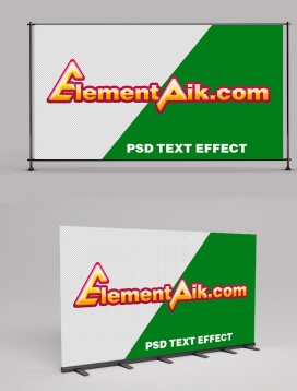 3D Plastic Gold Red Border Text Effect 2406003