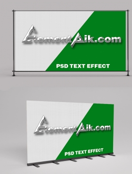 3D Text Effect Metal Tarpaulin 2406005